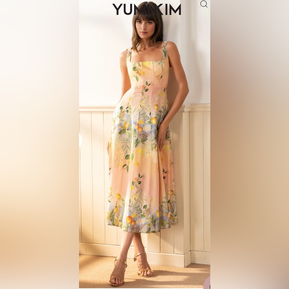 Yumi Kim Sienna Linen Dress, Coastal Grove Sunset